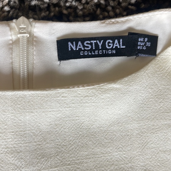 NASTY GAL Gorgeous Cream Puff Sleeve Cut Out Mini Dress - Picture 4 of 8